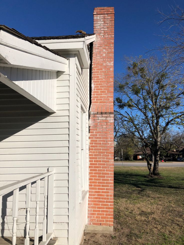 The chimney of the 1867 home located on the city of Bryan's Coulter Square property, December 24 2020.