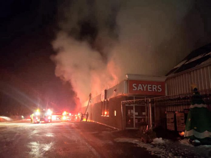 Sayers Foods in Apsley was engulfed in flames in the early morning of December 5, 2020. (Photo: Sayers Foods / Facebook) Sayers Foods in Apsley was engulfed in flames in the early morning of December 5, 2020. (Photo: Sayers Foods / Facebook)