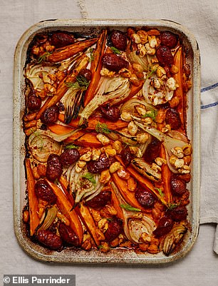 Chorizo, fennel, sweet potato, onions and butter beans