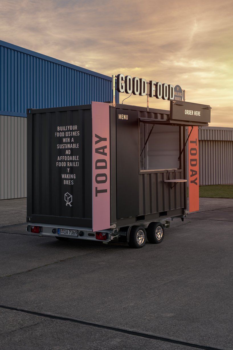 walkingboxes are sustainable food trucks made from shipping containers designboom