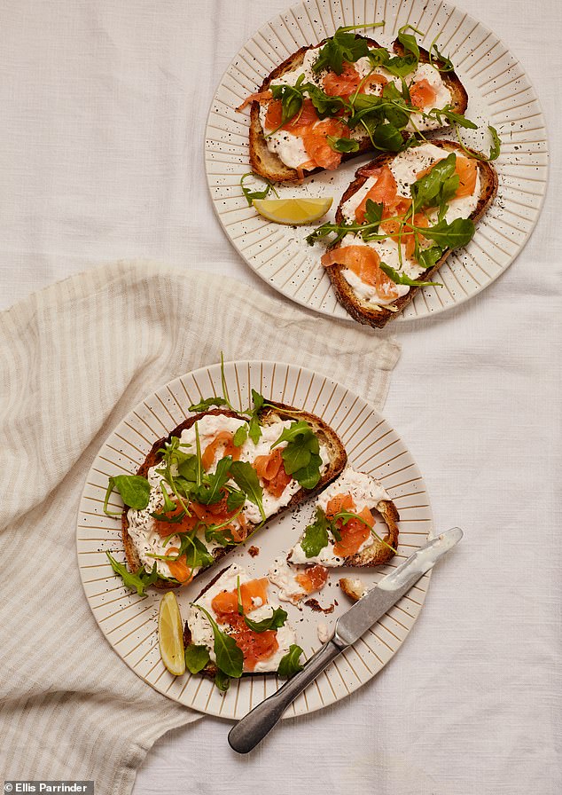 Lemon & dill creamy salmon on toast