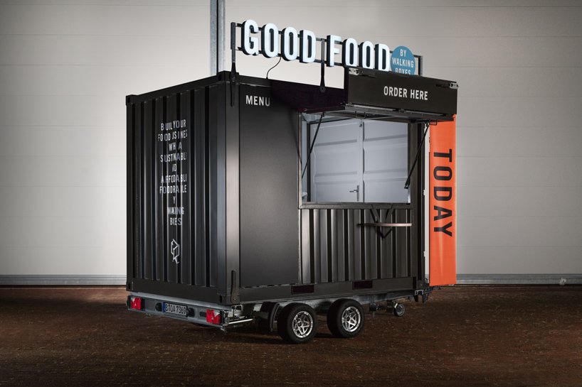 walkingboxes are sustainable food trucks made from shipping containers designboom