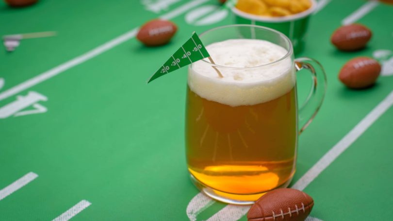 Beer On Snack Table Football Theme Decoration