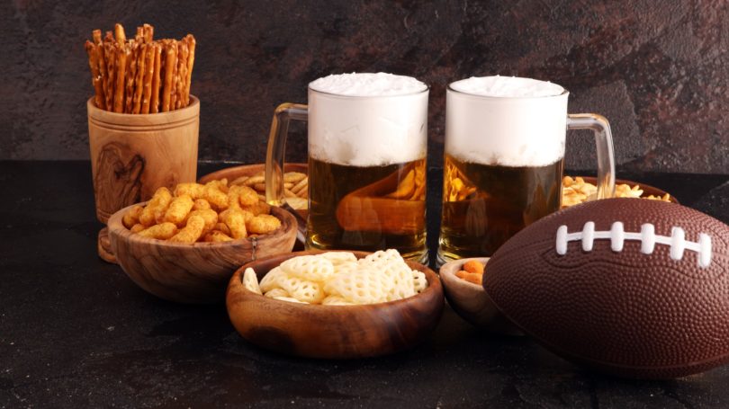 Superbowl Party Football Beer Chips