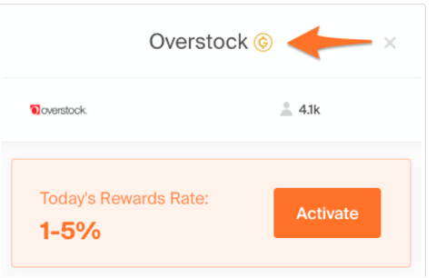Honey's rewards feature overlay