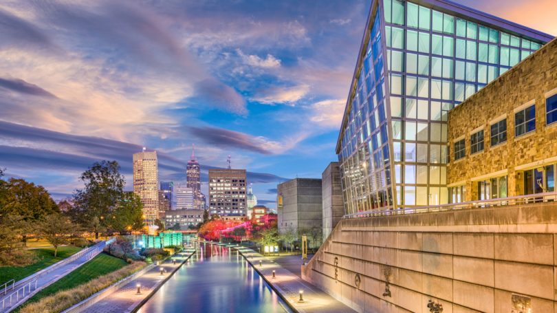 Indianapolis Indiana Skyline Canal