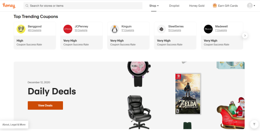 Honey's trending compilation page