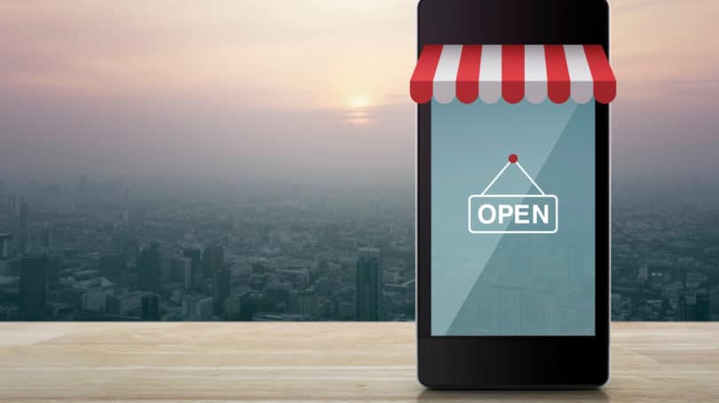 E Commerce Mobile Online Shopping Open For Business
