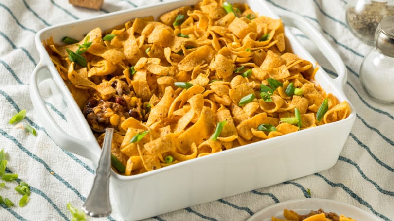 Beef Pie With Frito Chips Casserole Dish