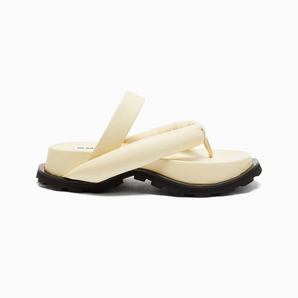 Jil Sander Padded Leather Flatform slides