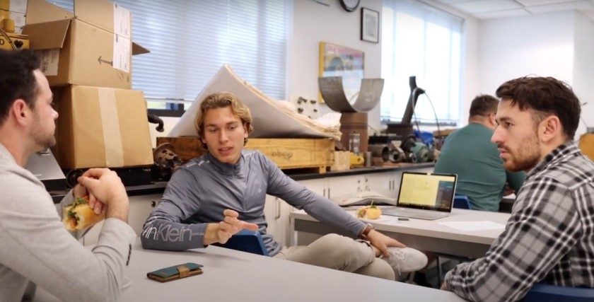 Till Hartwig, center, and Till Kuehn, right, are the founders of Till the App.