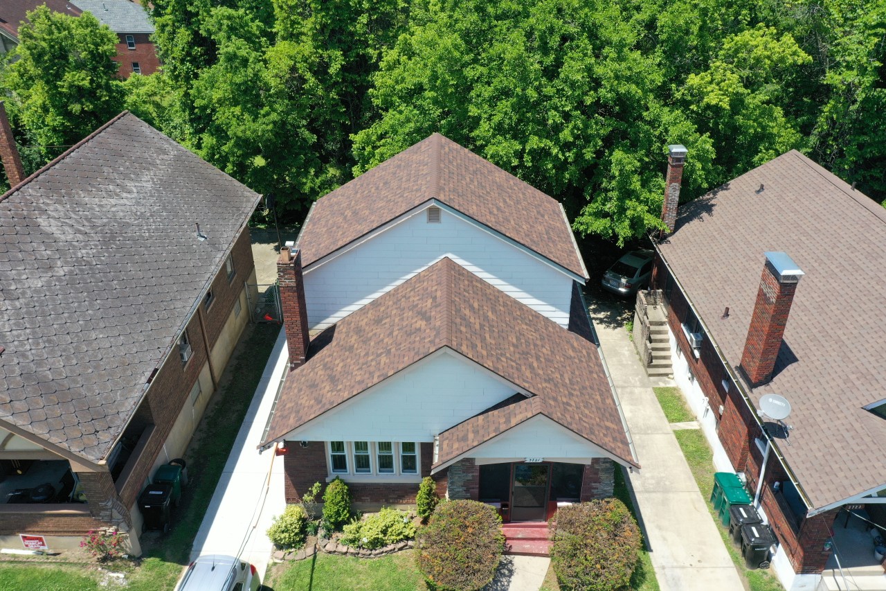 This photo taken by Deer Park Roofing shows the new roof on Naima Jackson's home after it was completed.